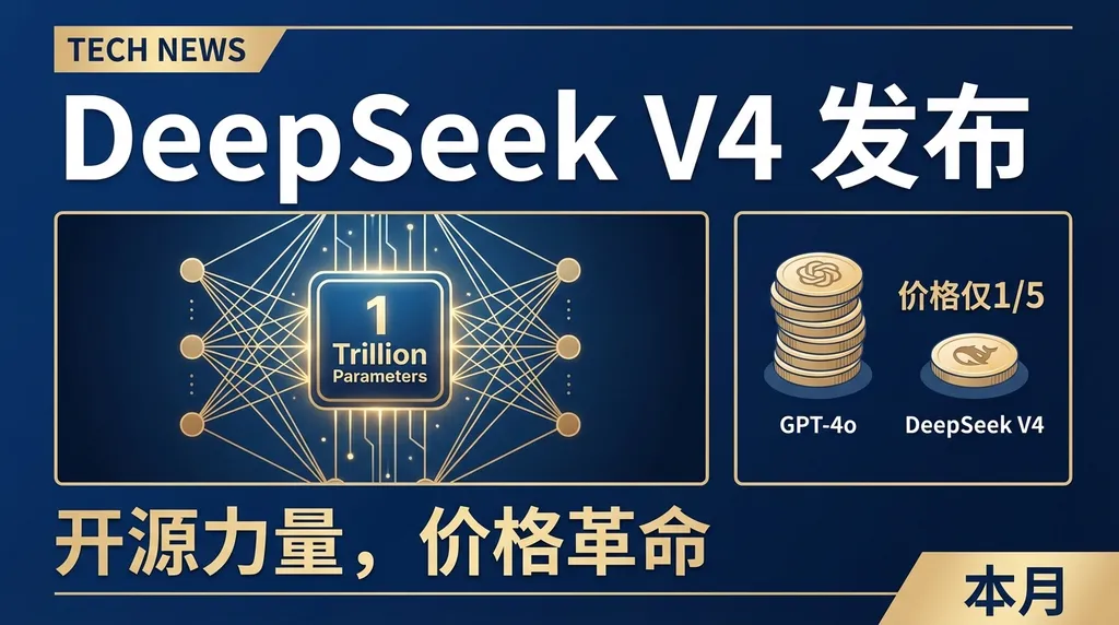 DeepSeek V4 本月发布:万亿参数开源,价格只有 GPT-4o 的五分之一