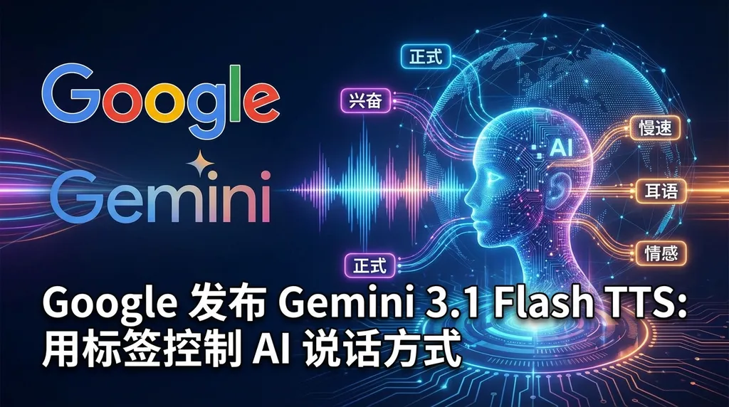 Google 发布 Gemini 3.1 Flash TTS:用标签控制 AI 说话方式