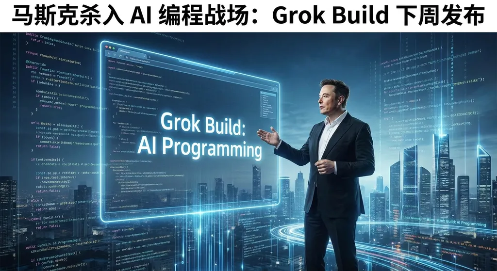 马斯克杀入 AI 编程战场:Grok Build 下周发布