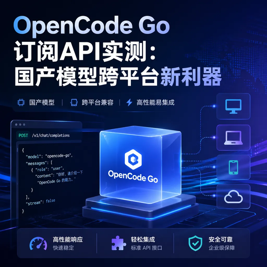 OpenCode Go订阅API实测:国产模型跨平台新利器