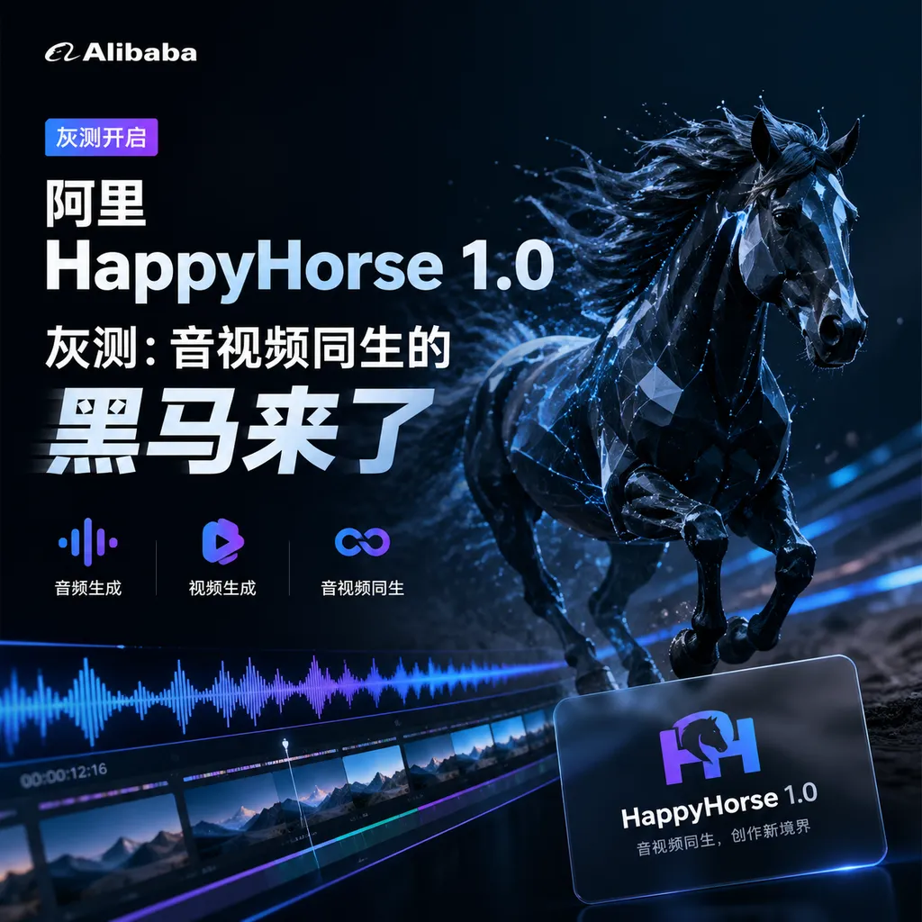 阿里HappyHorse 1.0灰测:音视频同生的黑马来了