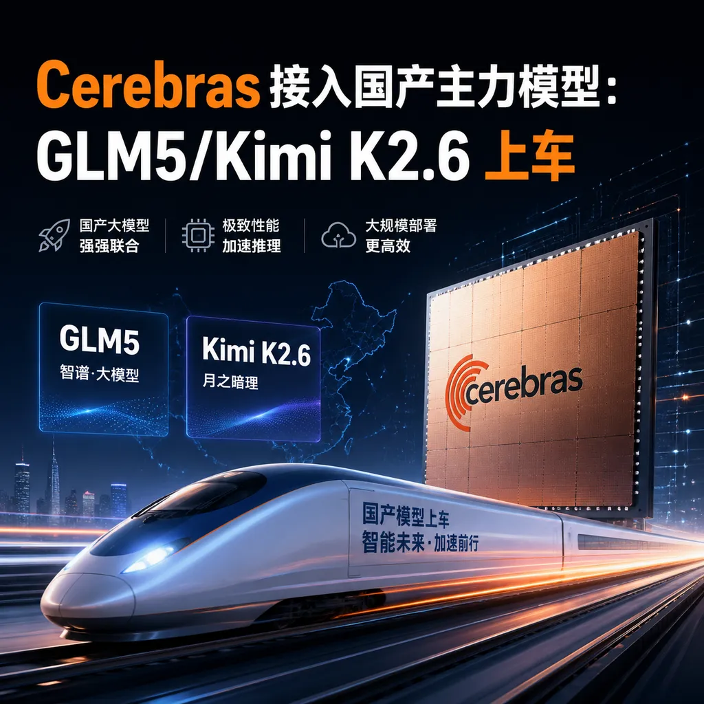 Cerebras 接入国产主力模型:GLM5/Kimi K2.6 上车