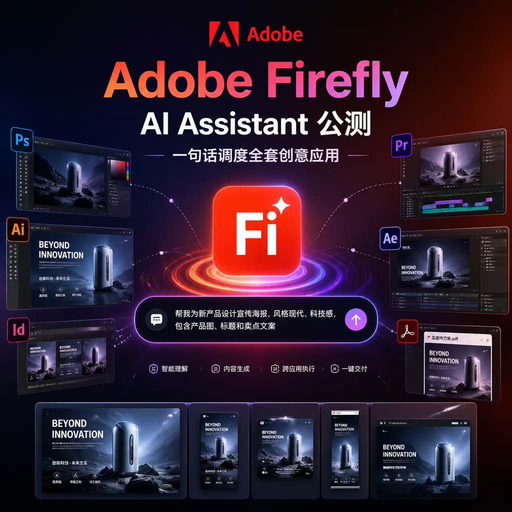 Adobe Firefly AI Assistant 公测:一句话调度全套创意应用