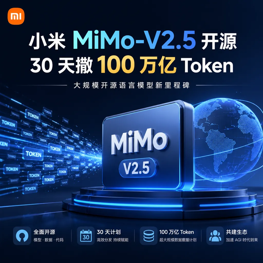 小米 MiMo-V2.5 开源:30 天撒 100 万亿 Token