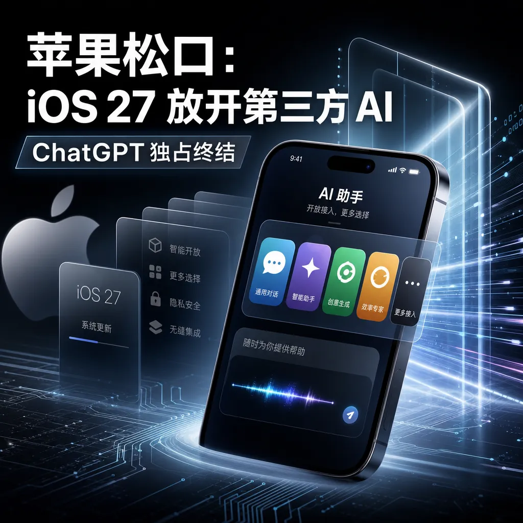 苹果松口:iOS 27 放开第三方 AI,ChatGPT 独占终结