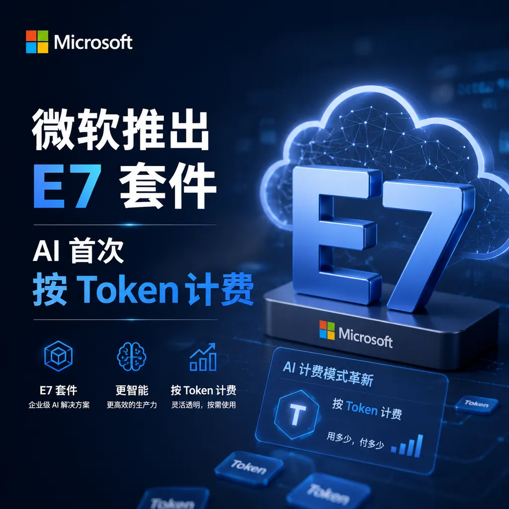 微软推出 E7 套件:AI 首次按 Token 计费