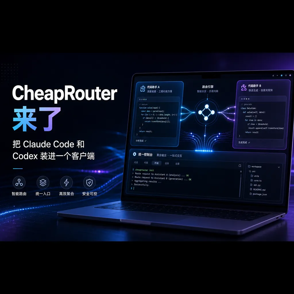 CheapRouter 来了:把 Claude Code 和 Codex 装进一个客户端