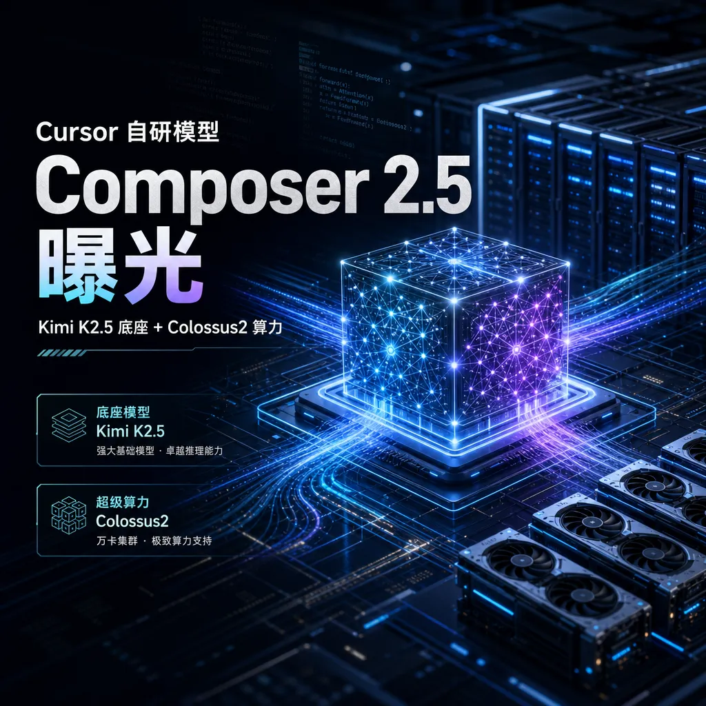 Cursor 自研模型 Composer 2.5 曝光:Kimi K2.5 底座 + Colossus2 算力