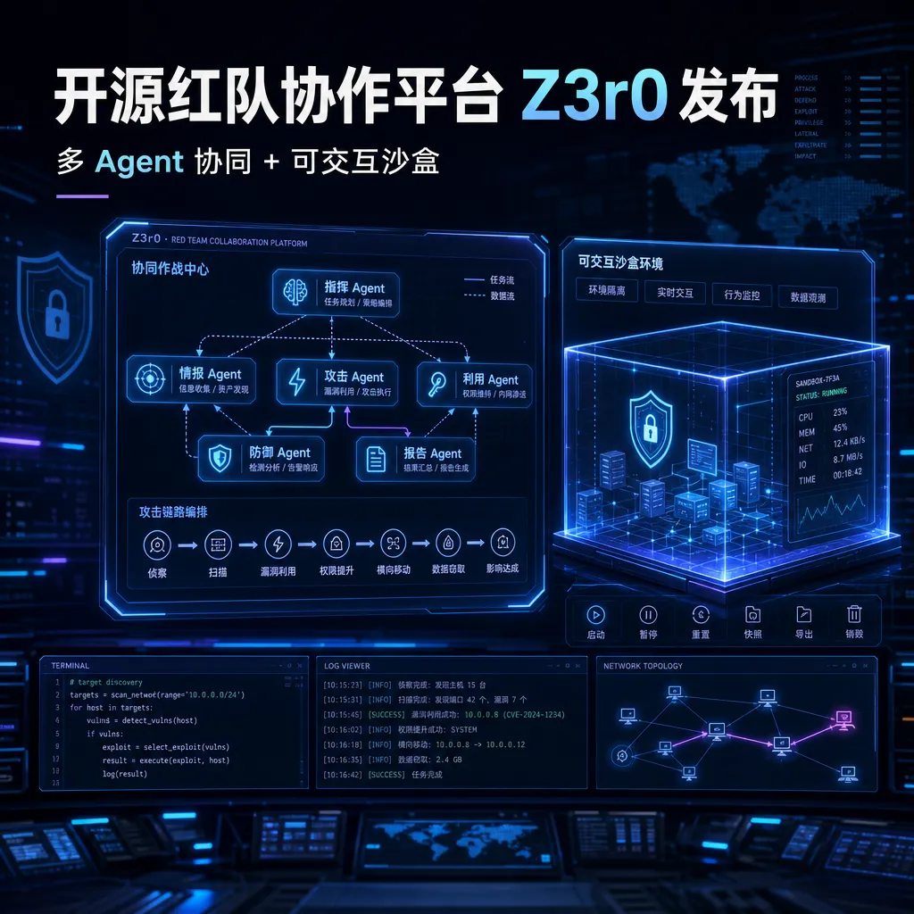 开源红队协作平台 Z3r0 发布:多 Agent 协同 + 可交互沙盒