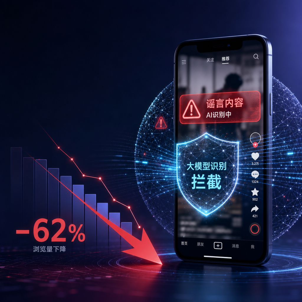 抖音用大模型拦谣言,浏览量降62%