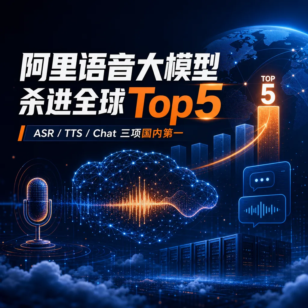 阿里语音大模型杀进全球Top5,ASR/TTS/Chat三项国内第一