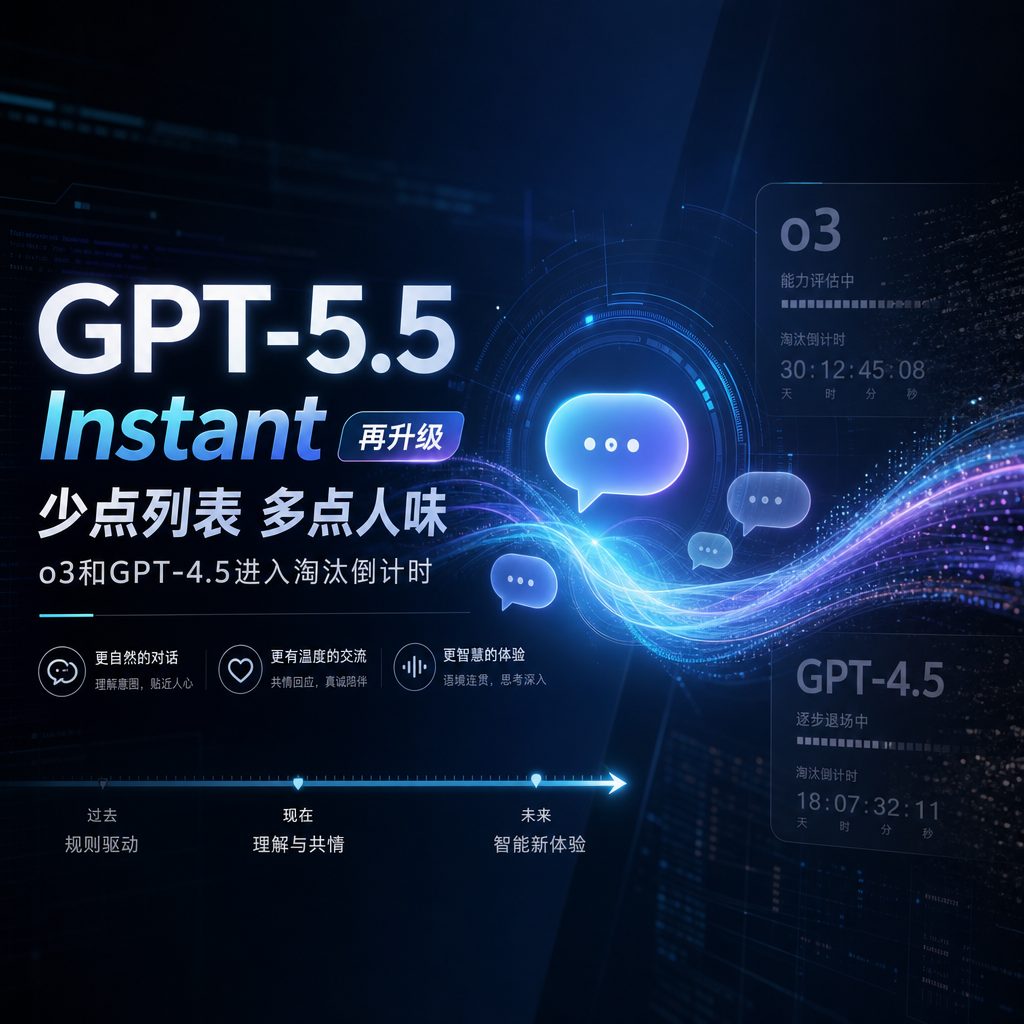 GPT-5.5 Instant再升级:少点列表多点人味,o3和GPT-4.5进入淘汰倒计时