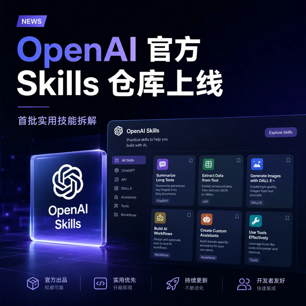 OpenAI 官方 Skills 仓库上线:首批实用技能拆解