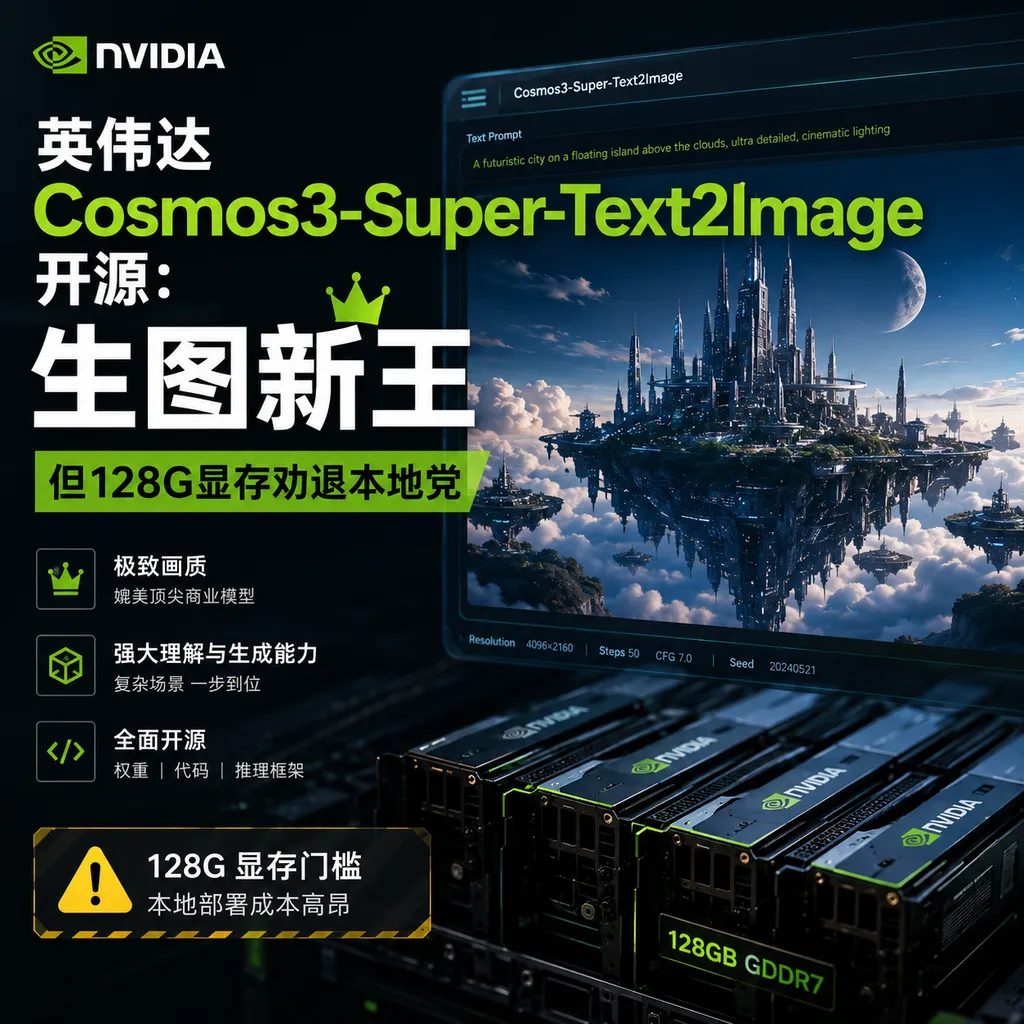 NVIDIA Cosmos3-Super-Text2Image Open Source: A New King of Image Generation, But 128GB VRAM Discourages Local Users