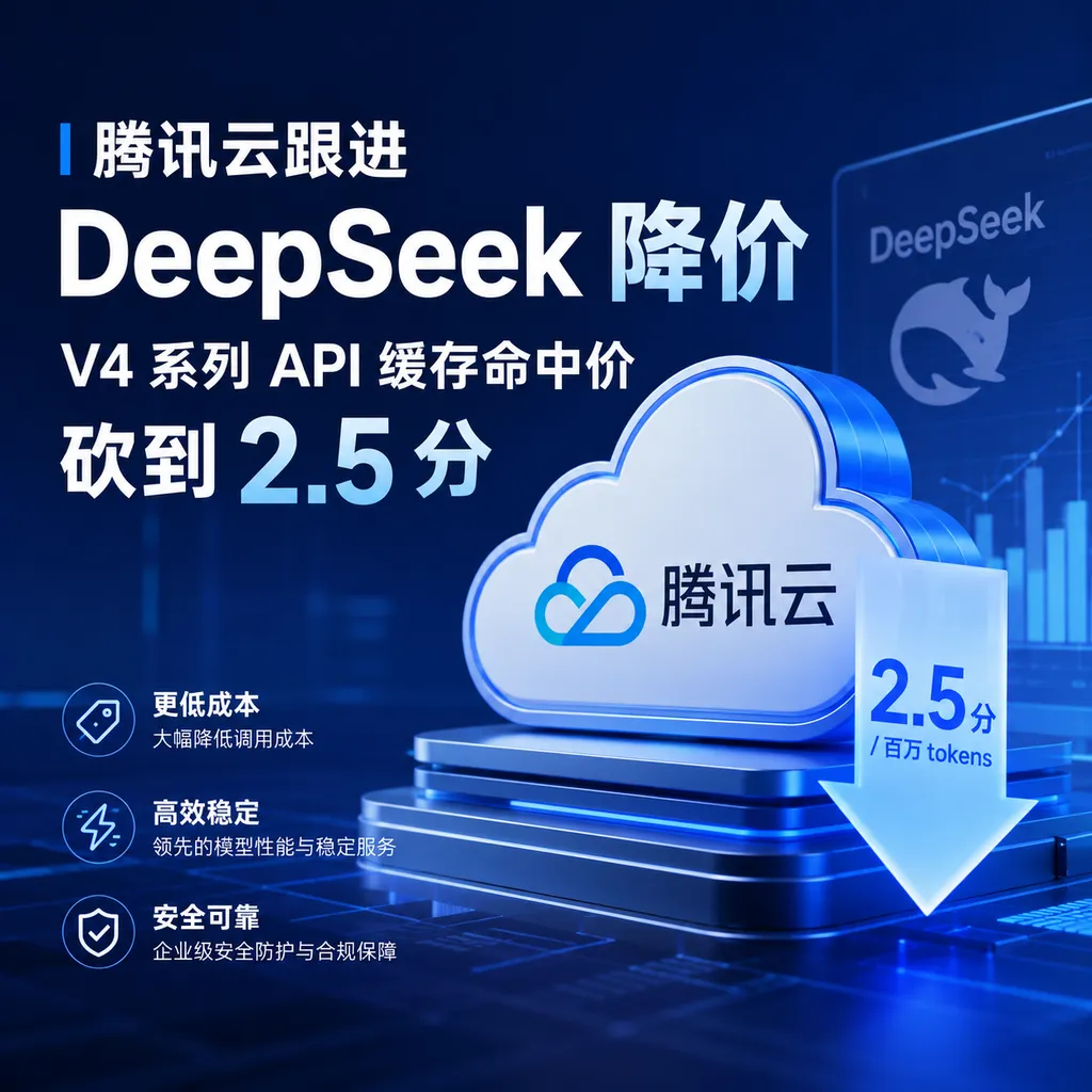 Tencent Cloud follows DeepSeek’s price cuts: V4 series API cache hit price slashed to 0.025 yuan