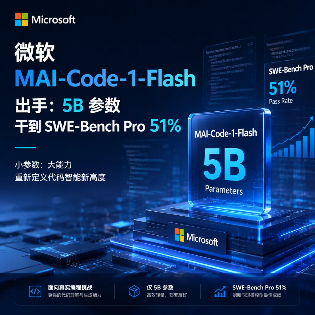 Microsoft MAI-Code-1-Flash takes action: 5B parameters achieve 51% on SWE-Bench Pro