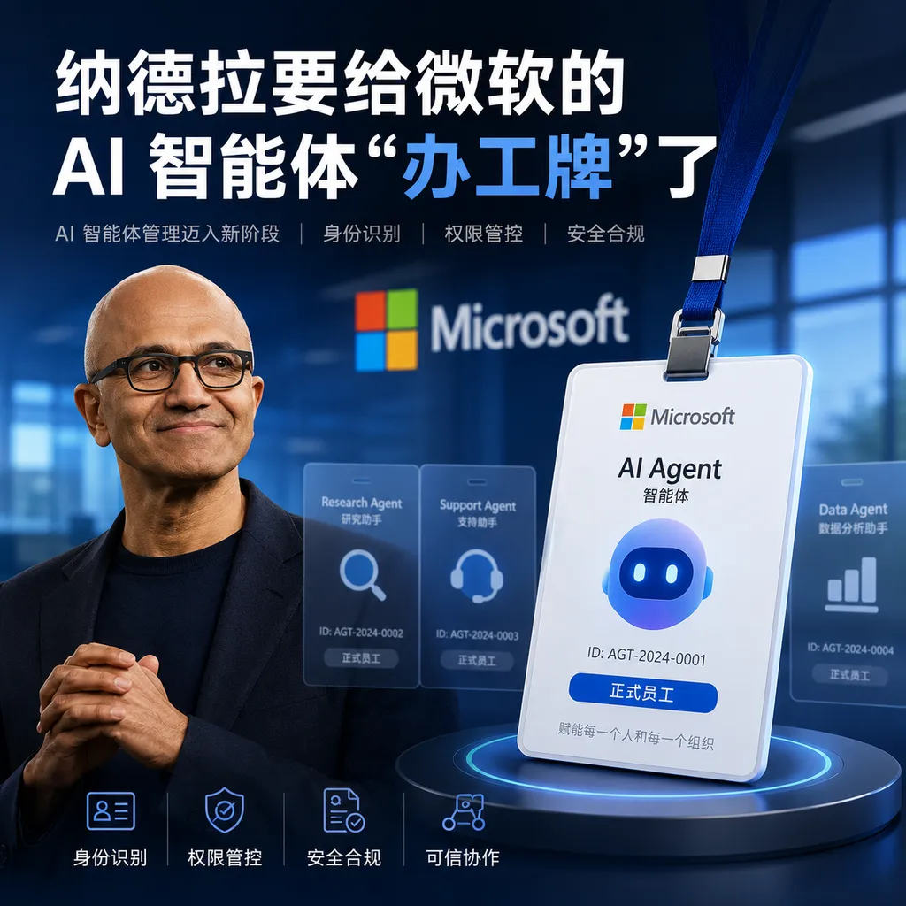 Nadella is going to give Microsoft's AI agents "employee badges"