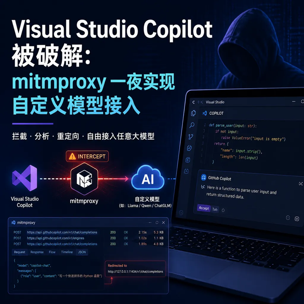 Visual Studio Copilot 被破解:mitmproxy 一夜实现自定义模型接入
