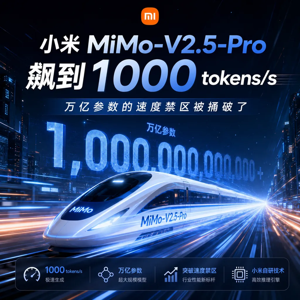 小米 MiMo-V2.5-Pro 飙到 1000 tokens/s:万亿参数的速度禁区被捅破了