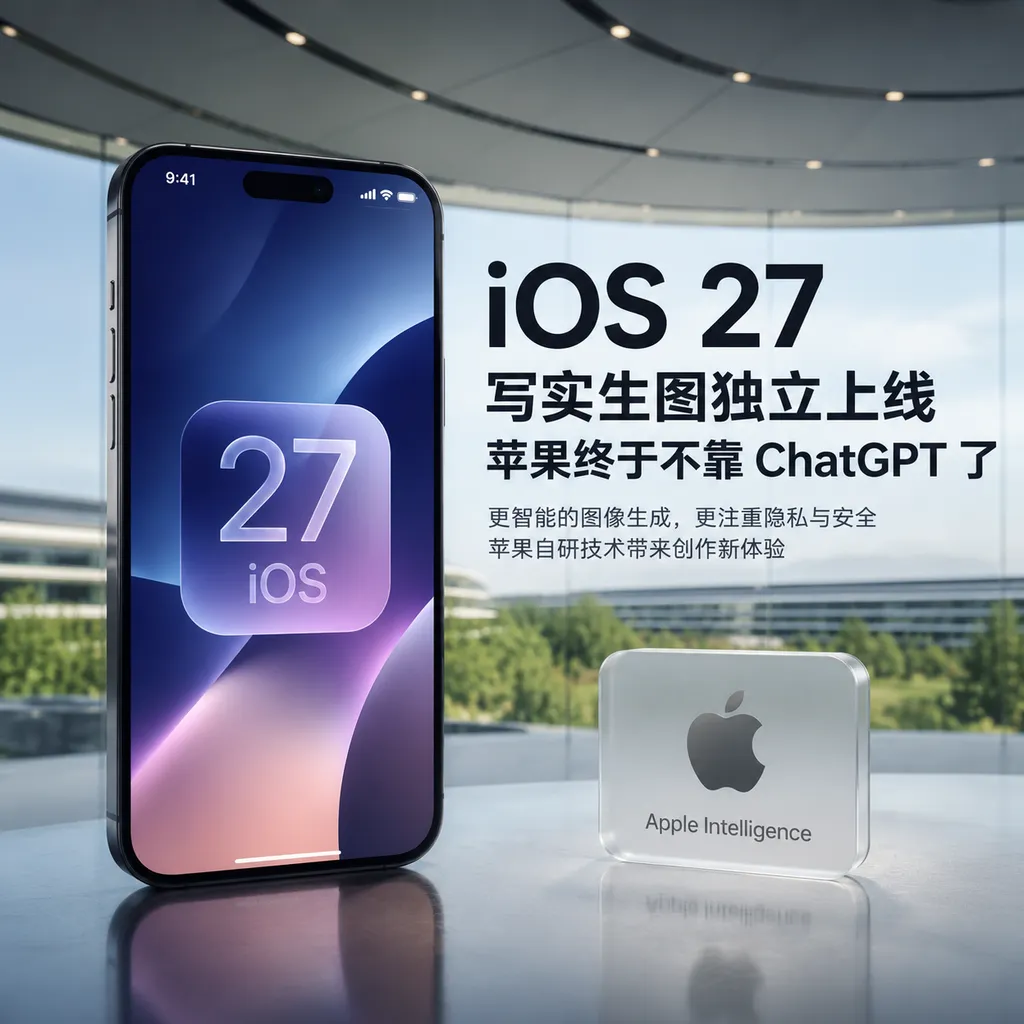 iOS 27 写实生图独立上线,苹果终于不靠 ChatGPT 了