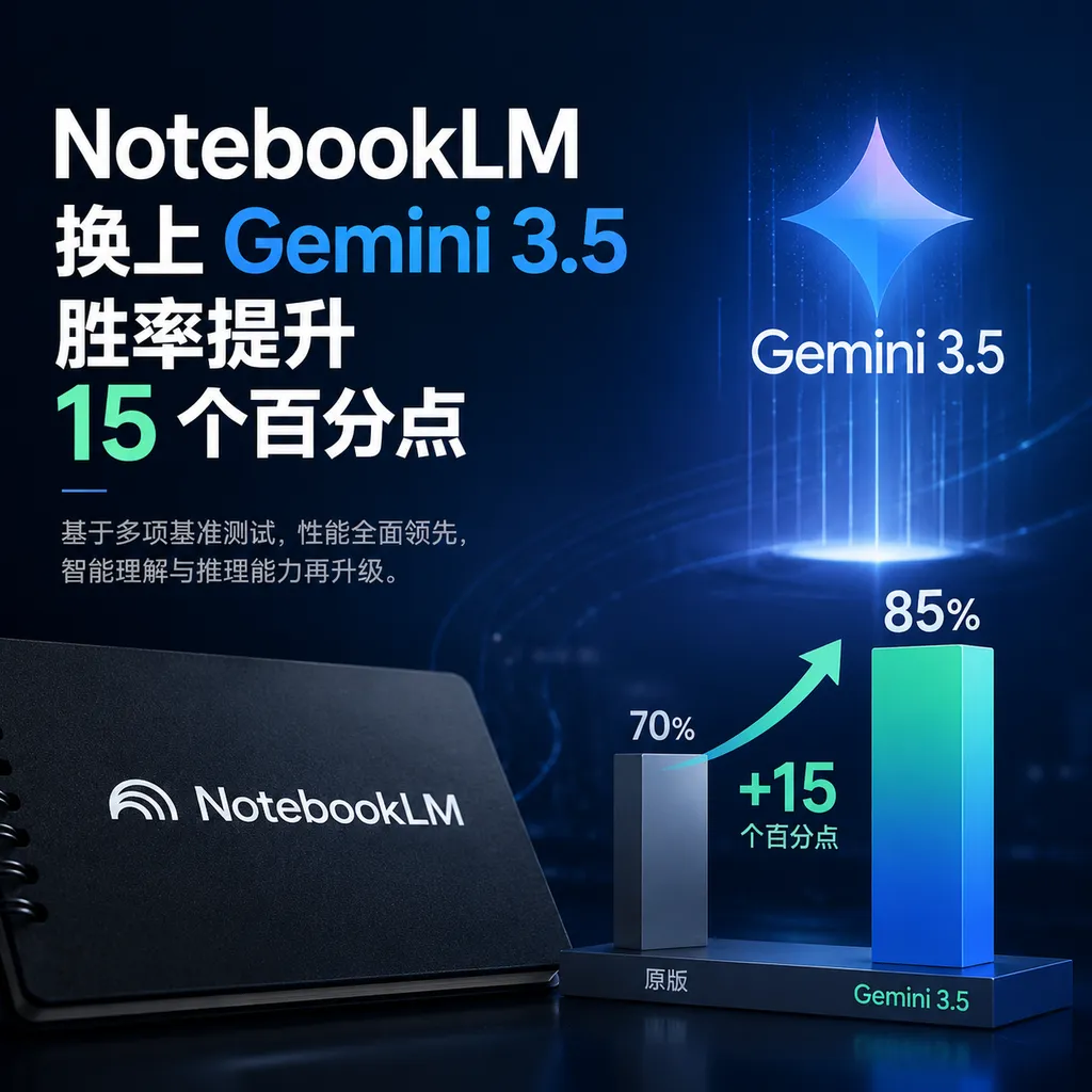NotebookLM 换上 Gemini 3.5,胜率提升 15 个百分点