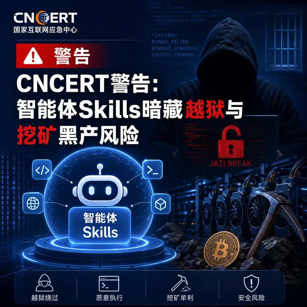 CNCERT警告:智能体Skills暗藏越狱与挖矿黑产风险