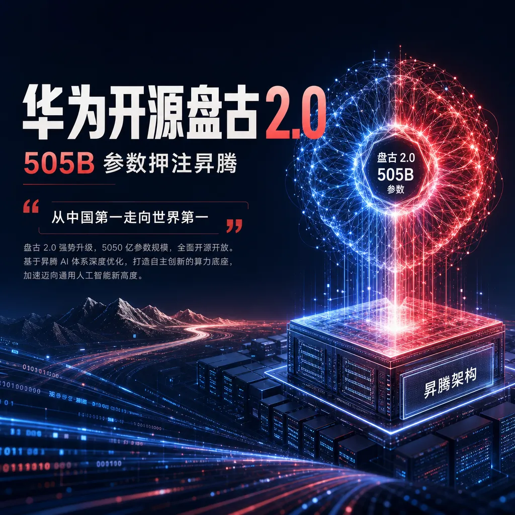 华为开源盘古 2.0:505B 参数押注昇腾,余承东要"从中国第一走向世界第一"