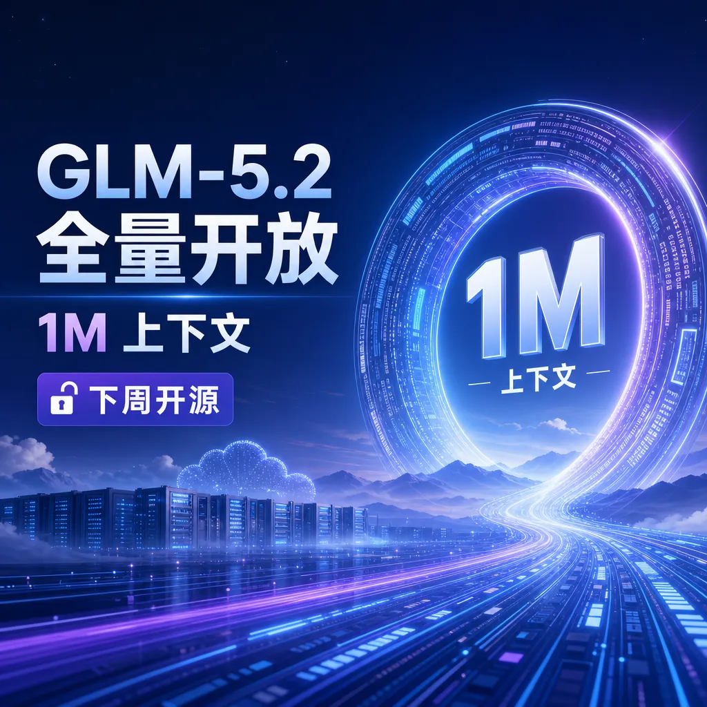 GLM-5.2 全量开放 1M 上下文,下周开源