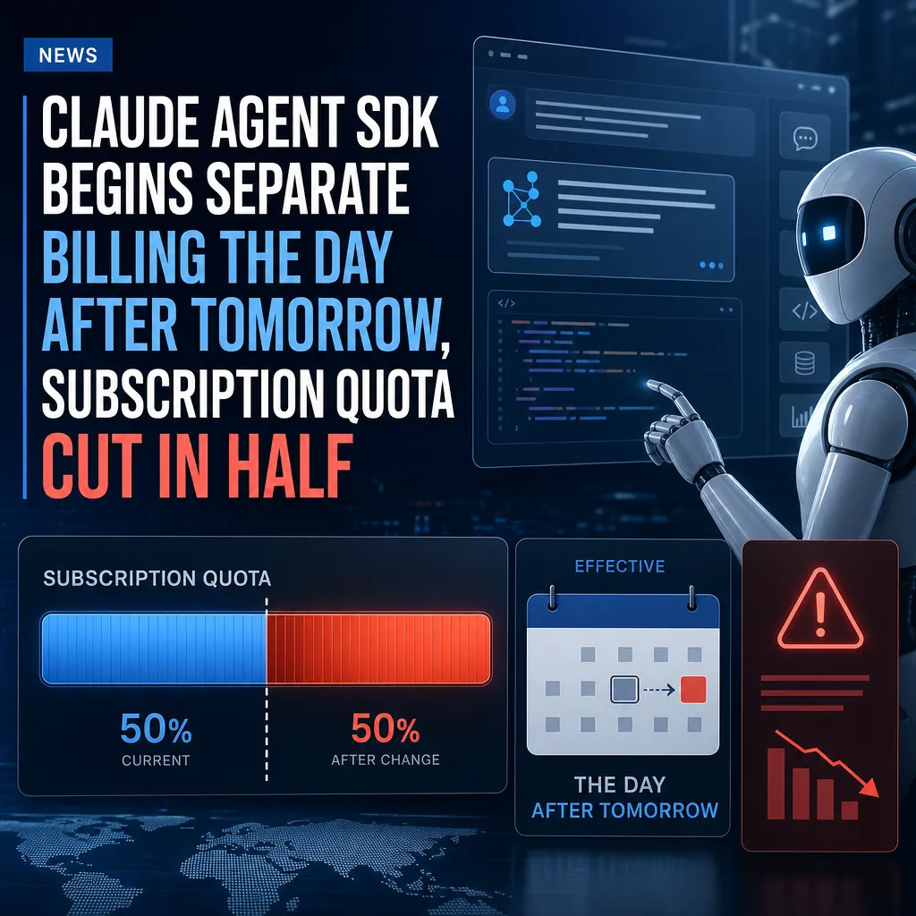 Claude Agent SDK 后天起独立计费,订阅额度被一刀切两半