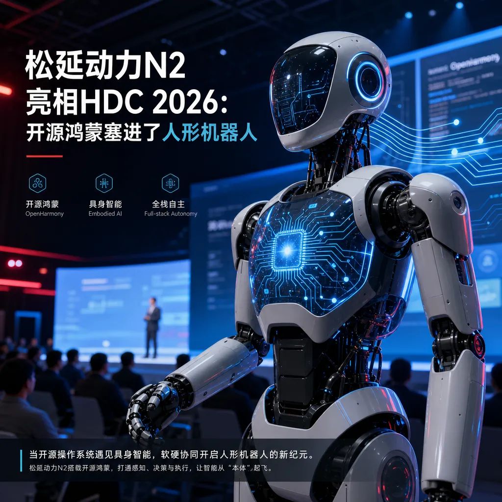 松延动力N2亮相HDC 2026:开源鸿蒙塞进了人形机器人