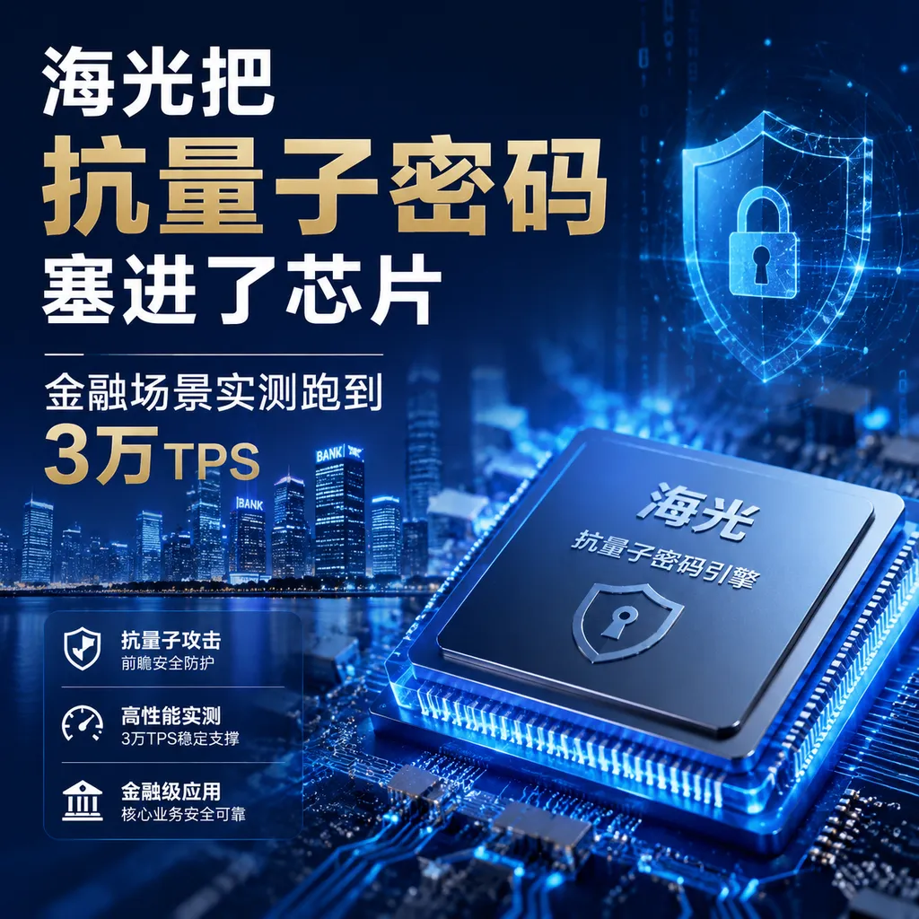 海光把抗量子密码塞进了芯片,金融场景实测跑到3万TPS