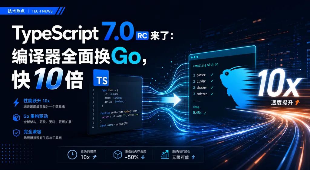TypeScript 7.0 RC来了:编译器全面换Go,快10倍