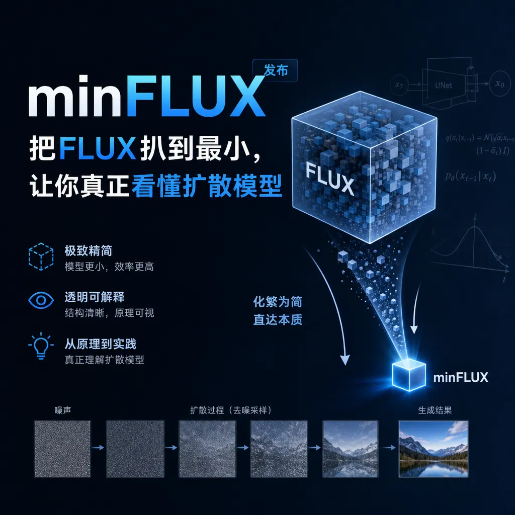 minFLUX发布:把FLUX扒到最小,让你真正看懂扩散模型
