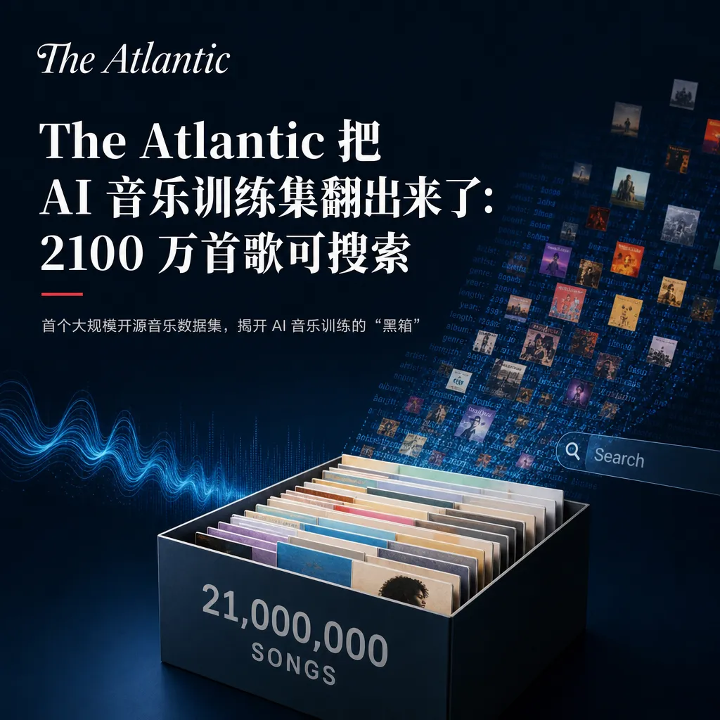 The Atlantic 把 AI 音乐训练集翻出来了:2100 万首歌可搜索