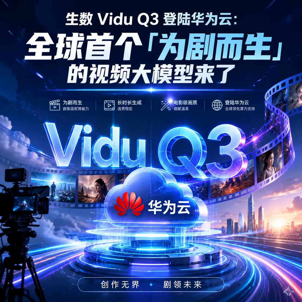 生数 Vidu Q3 登陆华为云:全球首个「为剧而生」的视频大模型来了