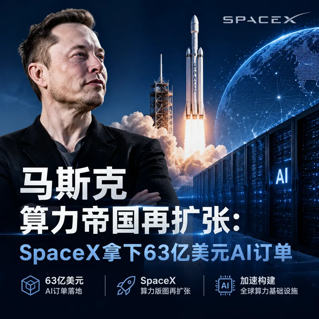 马斯克算力帝国再扩张:SpaceX拿下63亿美元AI订单