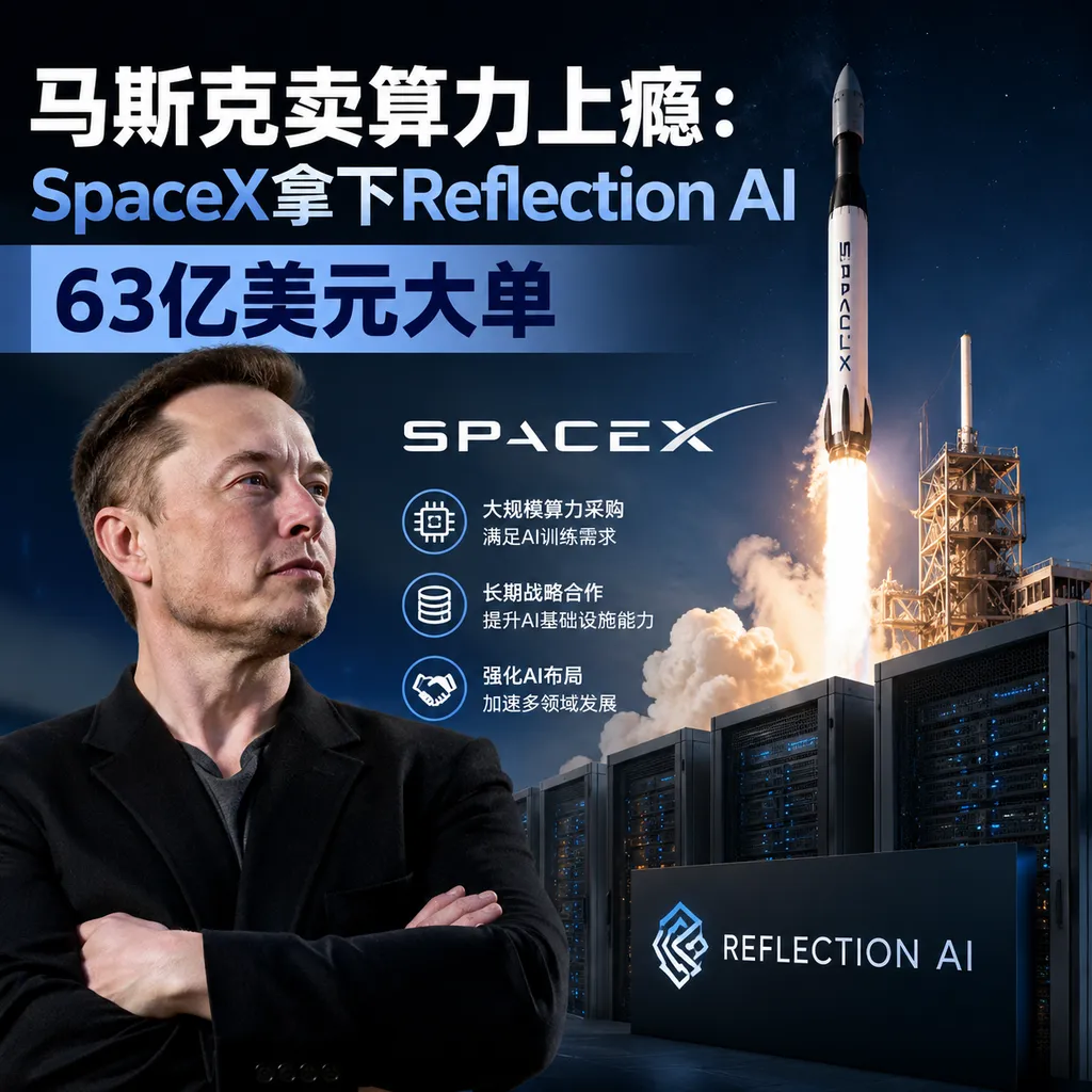 马斯克卖算力上瘾:SpaceX拿下Reflection AI 63亿美元大单