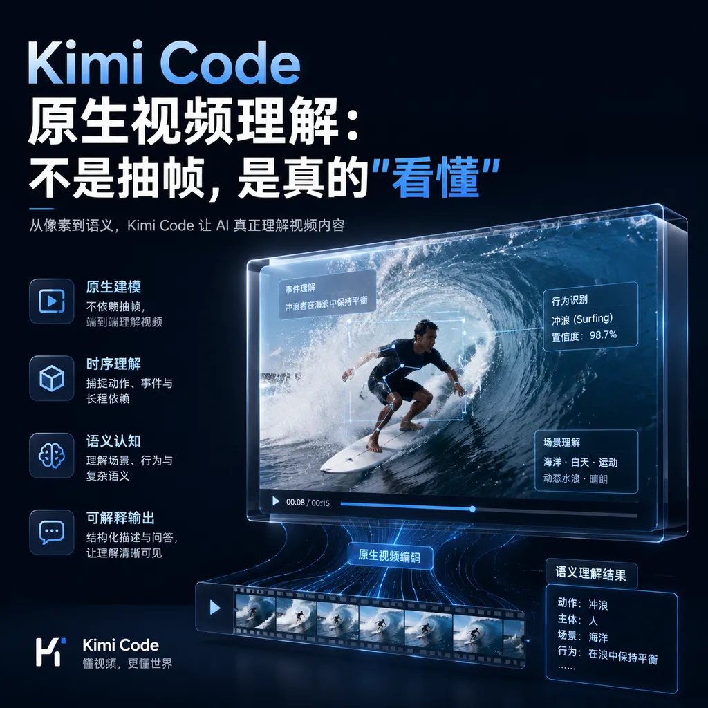 Kimi Code原生视频理解:不是抽帧,是真的"看懂"