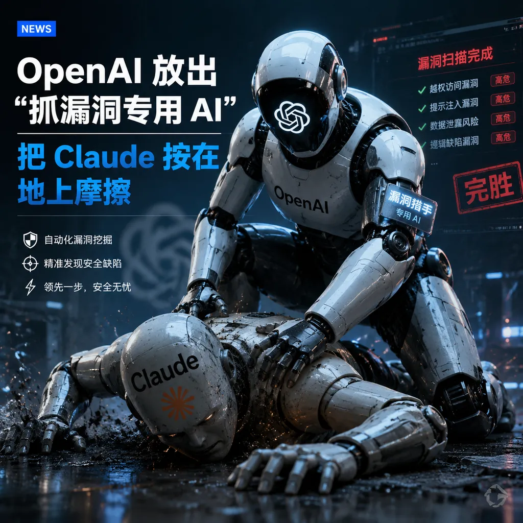 OpenAI 放出"抓漏洞专用 AI",把 Claude 按在地上摩擦