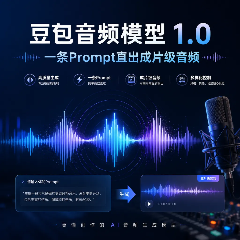 豆包音频模型1.0:一条Prompt直出成片级音频
