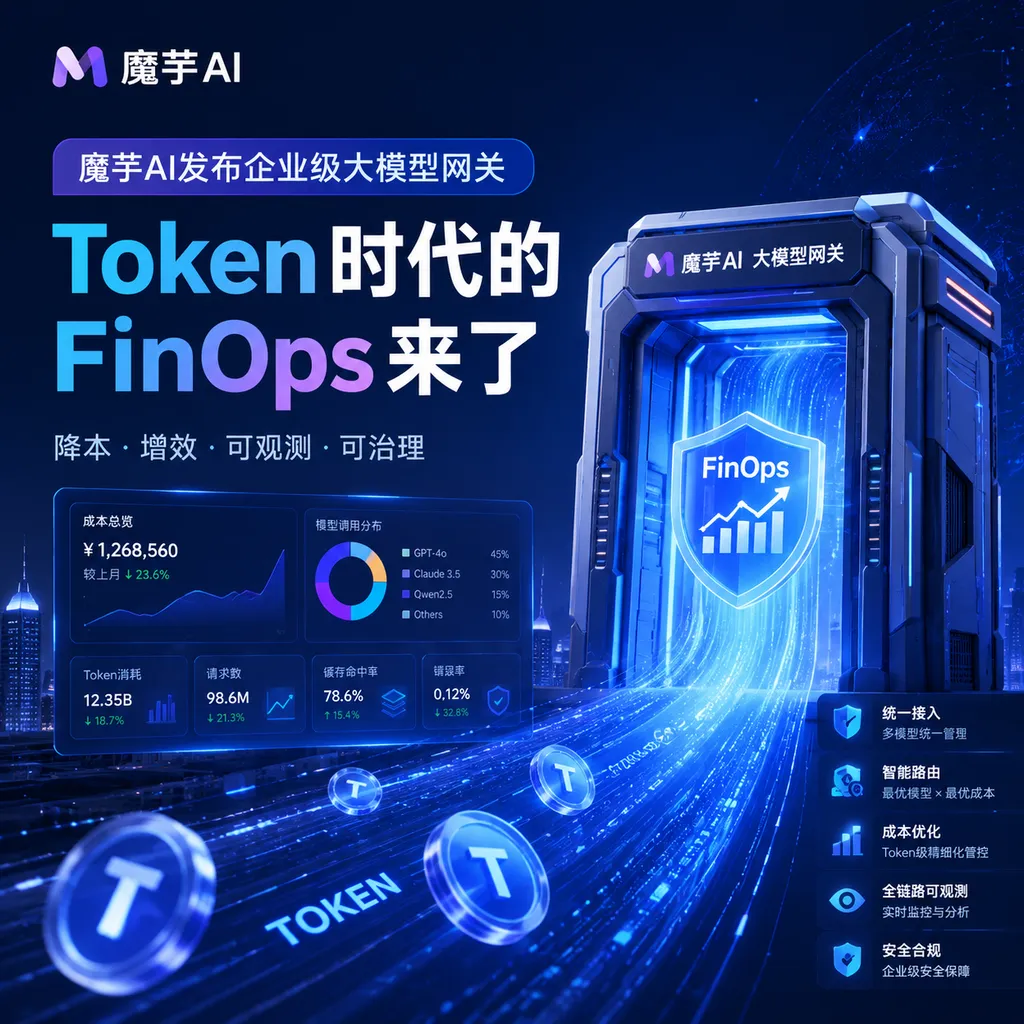 魔芋AI发布企业级大模型网关:Token时代的FinOps来了