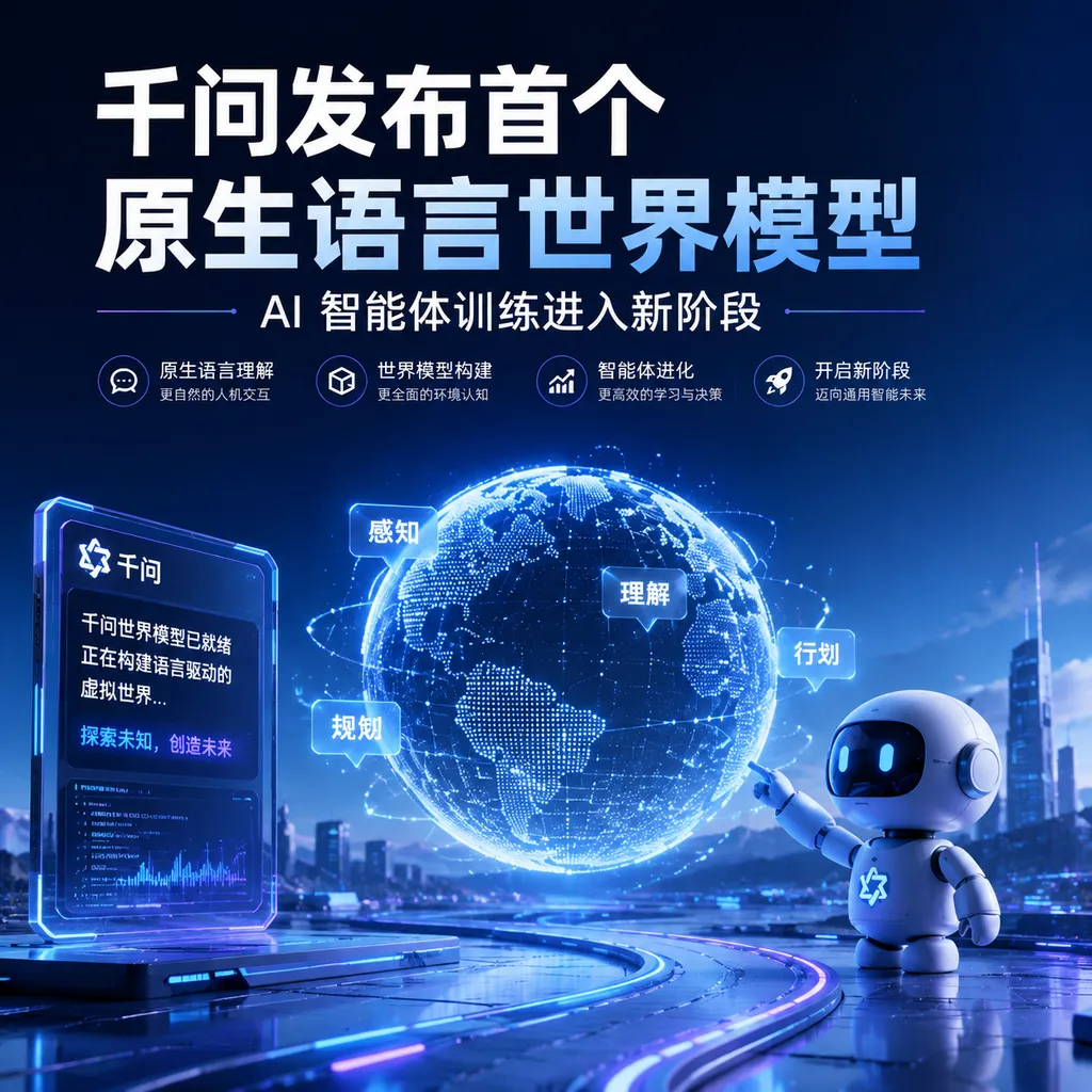 千问发布首个原生语言世界模型,AI 智能体训练进入新阶段