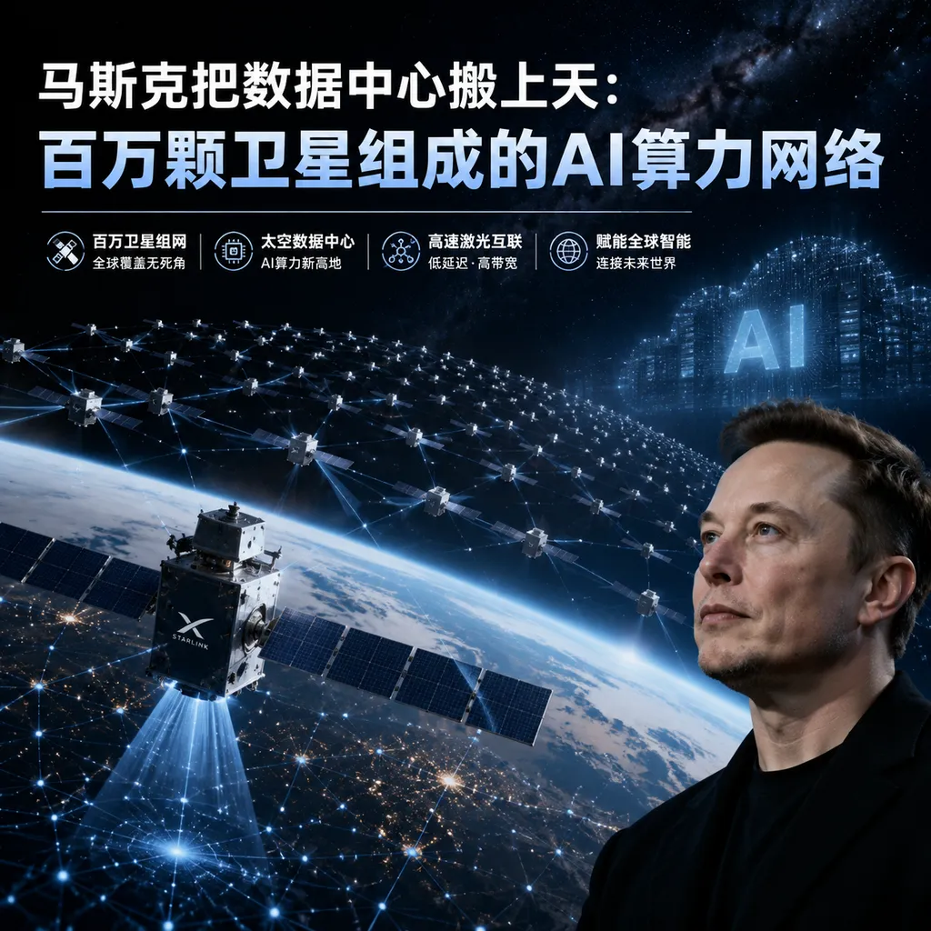 马斯克把数据中心搬上天:百万颗卫星组成的AI算力网络