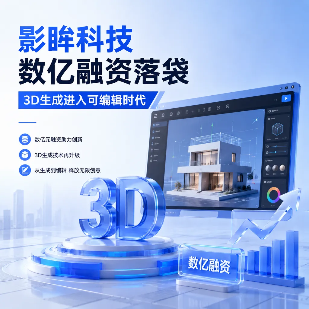 影眸科技数亿融资落袋,3D生成进入可编辑时代