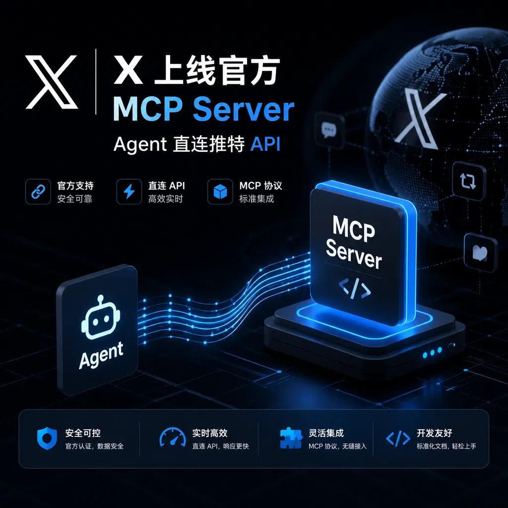 X 上线官方 MCP Server,Agent 直连推特 API