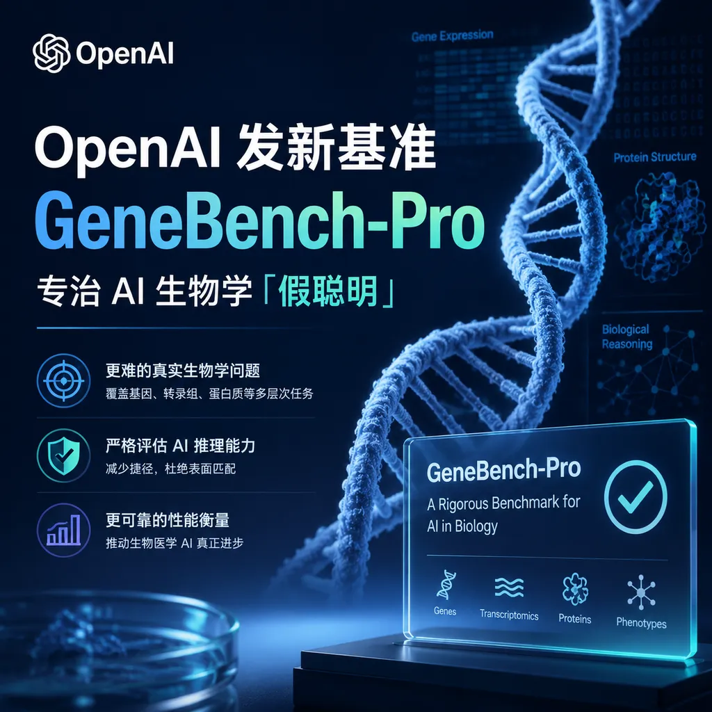 OpenAI 发新基准 GeneBench-Pro,专治 AI 生物学「假聪明」