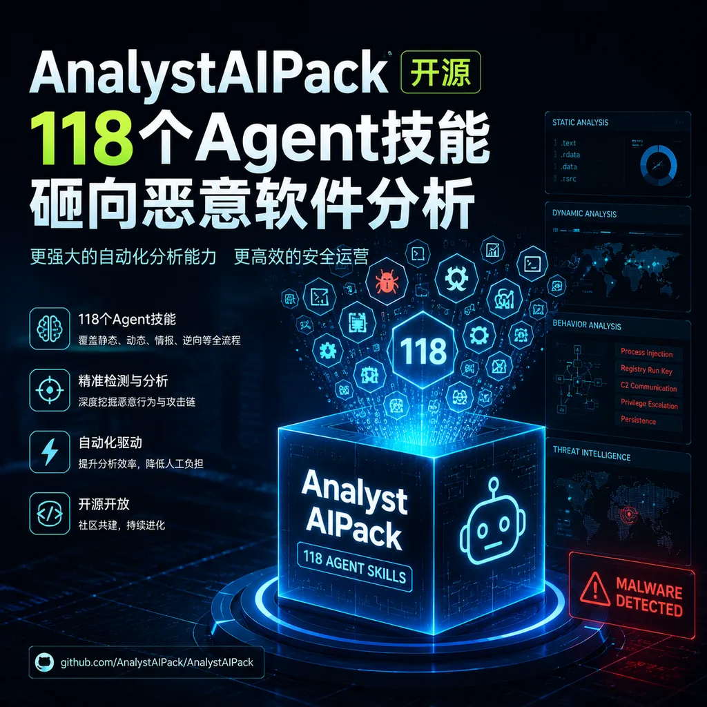 AnalystAIPack开源:118个Agent技能砸向恶意软件分析