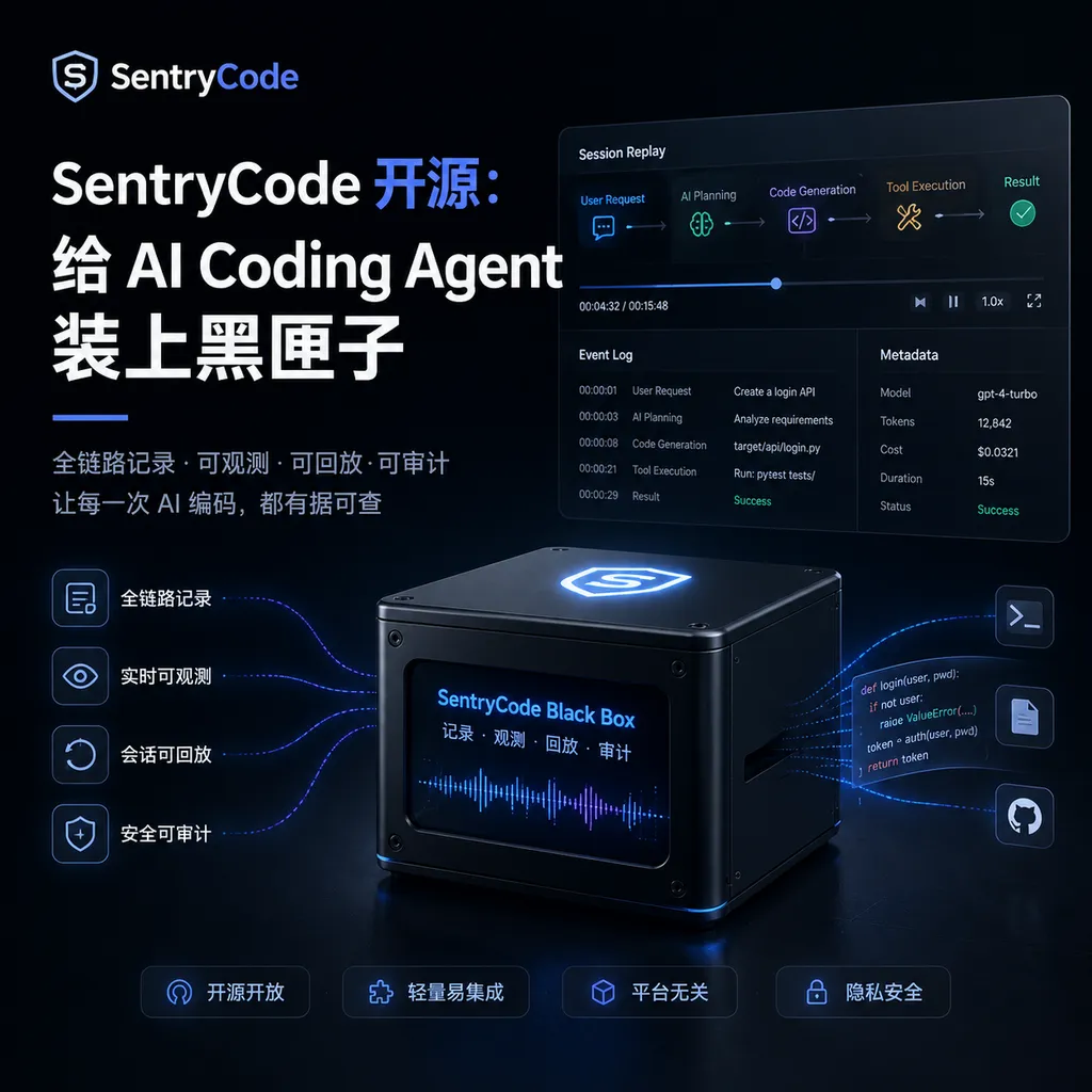 SentryCode 开源:给 AI Coding Agent 装上黑匣子