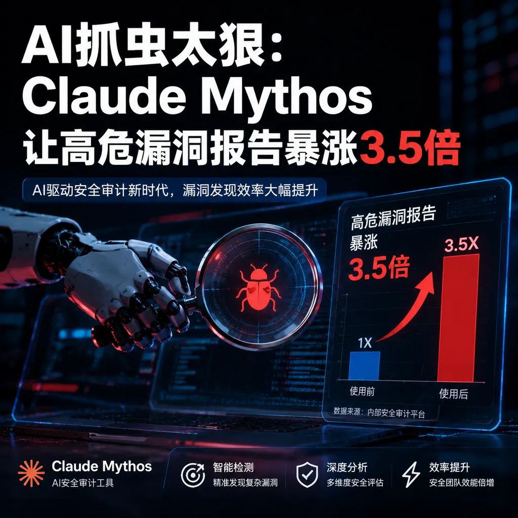 AI抓虫太狠:Claude Mythos让高危漏洞报告暴涨3.5倍