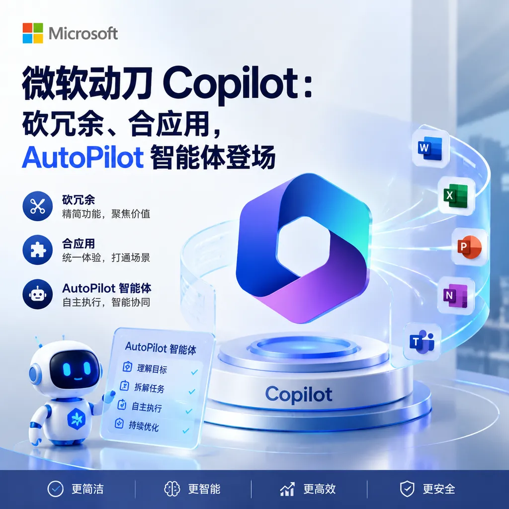 微软动刀 Copilot:砍冗余、合应用,AutoPilot 智能体登场